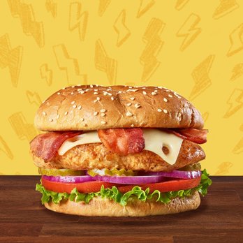 The Burger Den - a chicken sandwich with lettuce, tomato, and cheese - Food Delivery Services Near Me - Washington, Pennsylvania The Burger Den - a chicken sandwich with lettuce, tomato, and cheese - Food Delivery Services Near Me - Washington, Pennsylvania