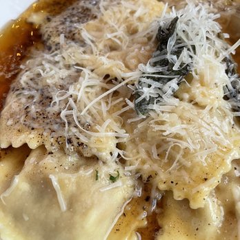 Justa Pasta - Roasted butternut squash ravioli with brown butter and sage - Italian Near Me - Portland, Oregon Justa Pasta - Roasted butternut squash ravioli with brown butter and sage - Italian Near Me - Portland, Oregon