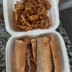 Civera's Deli - Chicken Cutlet Parmigiana Large + Curly Fries