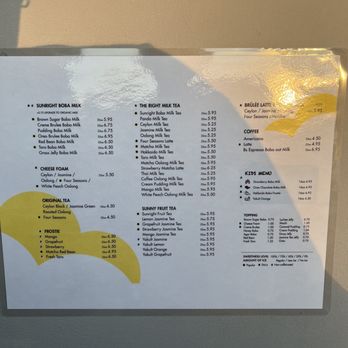 Sunright Tea Studio  - Menu - Bubble Tea Near Me - Las Vegas, Nevada