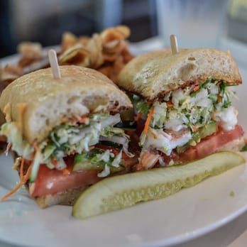 Eat. - Grilled Shrimp Po-Boy w cole slaw and jalapeños, served w homemade chips - New American Near Me - Las Vegas, Nevada