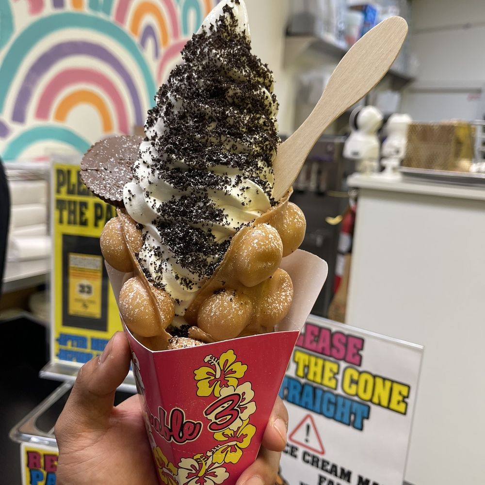 Double Three - Original waffle / vanilla / Oreo dust / recess cup - Ice Cream & Frozen Yogurt Near Me - Honolulu, Hawaii Double Three - Original waffle / vanilla / Oreo dust / recess cup - Ice Cream & Frozen Yogurt Near Me - Honolulu, Hawaii