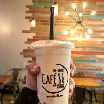 Cafe 86 - Cookie Butter Milkshake with boba - Desserts Near Me - Union City, California