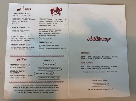 Menu photo 5 Buttercup  Chicago, IL