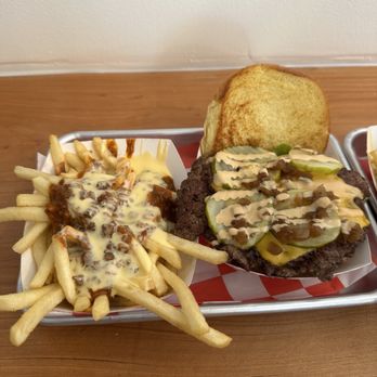 Shackhouse - Chili cheese fries and single patty smash burger. - Burgers Near Me - Julian, California