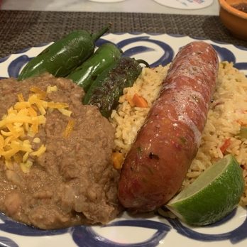 Pappasito's Cantina - Jalapeño Cheese Sausage and rice and beans and grilled jalapeños - Seafood Near Me - Marietta, Georgia Pappasito's Cantina - Jalapeño Cheese Sausage and rice and beans and grilled jalapeños - Seafood Near Me - Marietta, Georgia