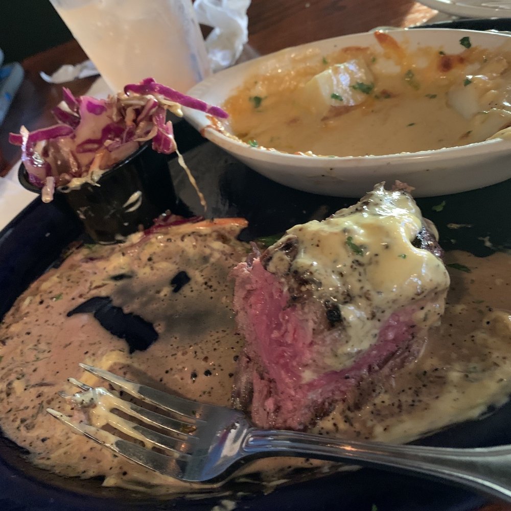 Muddy Waters Bar & Grill - Pepper Steak that wasn't medium like we requested - American Near Me - Prescott, Wisconsin Muddy Waters Bar & Grill - Pepper Steak that wasn't medium like we requested - American Near Me - Prescott, Wisconsin