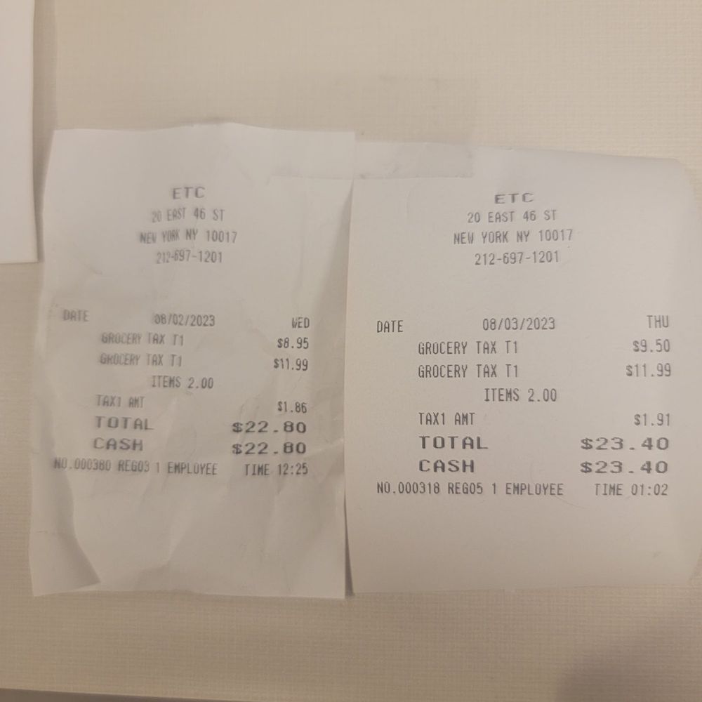 Sushi price yesterday vs. today