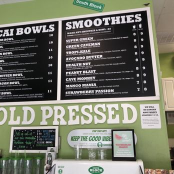 South Block - most recent menu - Juice Bars & Smoothies Near Me - Arlington, Virginia South Block - most recent menu - Juice Bars & Smoothies Near Me - Arlington, Virginia