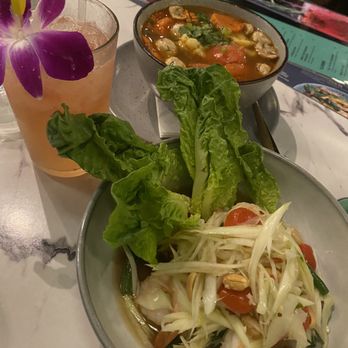 Kin Long Beach - Green Papaya Salad Tom Yum - Thai Near Me - Long Beach, California