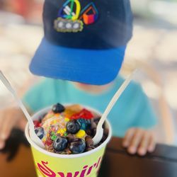 Lots of toppings made by a 3 year old