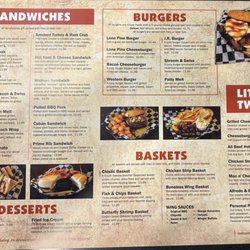 Lone Pine Bar and Grill - Menu - backside