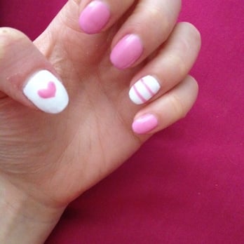Nails Plus - Gel manicure with gel design done by Kelly - Nail Salons Near Me - Riverside, California