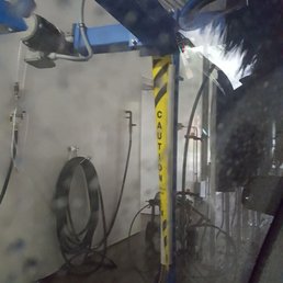 Caution at the car wash