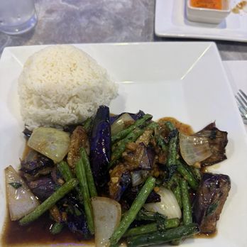 Pho Gulf Cove - Egg plant, onion, Garlic and beans with white rice - Vietnamese Near Me - Port Charlotte, Florida