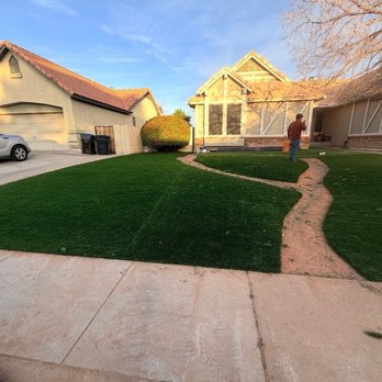 Nico's Landscaping - Turf being laid and wash created. - Landscaping Near Me