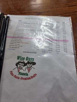 Menu photo 1 Wise Guys Pizzeria Orange, CA Menu photo 1 Wise Guys Pizzeria Orange, CA
