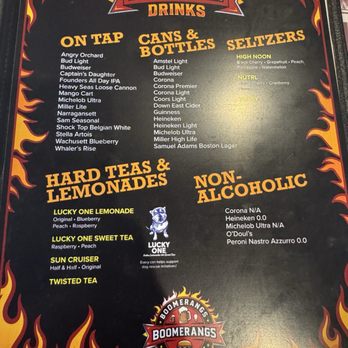 Boomerangs Roadhouse - Menu - New American Near Me - West Warwick, Rhode Island Boomerangs Roadhouse - Menu - New American Near Me - West Warwick, Rhode Island