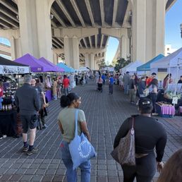 Vendors under the bridge