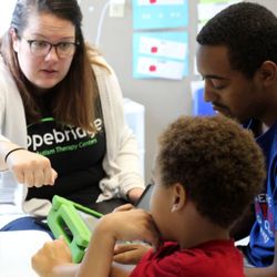 Hopebridge Autism Therapy Center - A Hopebridge BCBA working with an RBT and their kiddo for 1:1 ABA Therapy