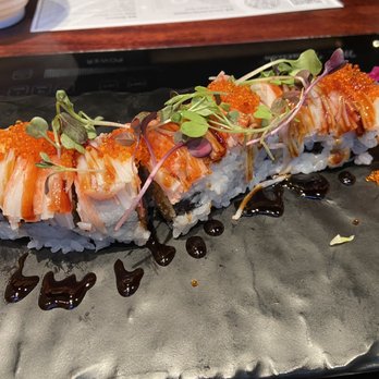Q Restaurant - Sweet potato tempura w shrimp tempura and crab meat on top. - Chinese Near Me - Boston, Massachusetts Q Restaurant - Sweet potato tempura w shrimp tempura and crab meat on top. - Chinese Near Me - Boston, Massachusetts