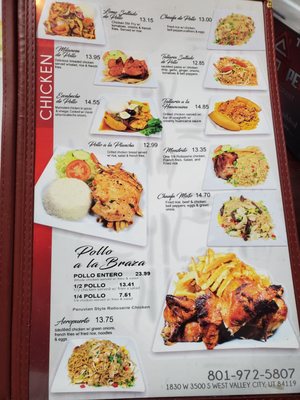 Menu photo 2 Casa Peru Salt Lake City, UT