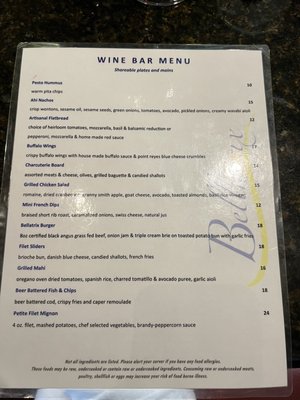 Menu photo 4 Bellatrix Restaurant Palm Desert, CA
