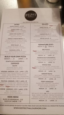 Menu photo 2 District Hall Fairhope, AL