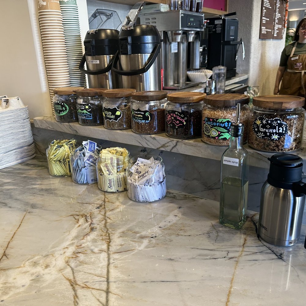 B-Side Coffee Bar - Assortment of teas and self self counter to customize your drink to your liking - Coffee & Tea Near Me - Honolulu, Hawaii B-Side Coffee Bar - Assortment of teas and self self counter to customize your drink to your liking - Coffee & Tea Near Me - Honolulu, Hawaii