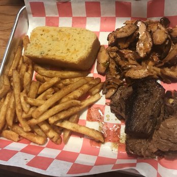 Bobby D's BBQ - Two meat plate. Brisket and sliced chicken. - Barbeque Near Me - Jerome, Arizona
