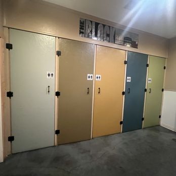 Tavern On Main - Bathrooms with plywood doors - New American Near Me - Springfield, Oregon Tavern On Main - Bathrooms with plywood doors - New American Near Me - Springfield, Oregon