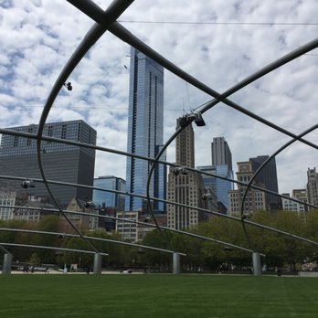 Millennium Park - Stainless Steel "Ribbons" supports Sound System - Parks Near Me - Chicago, Illinois