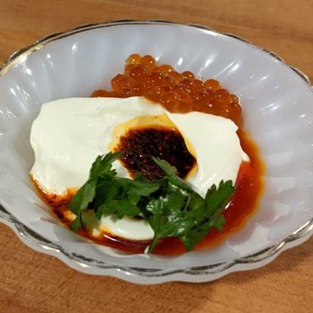 Joule - 11/23/22 Chinese Scallion Pancakes - Smoked Salmon Roe, Creme Fraiche, Chili Oil - Korean Near Me - Seattle, Washington Joule - 11/23/22 Chinese Scallion Pancakes - Smoked Salmon Roe, Creme Fraiche, Chili Oil - Korean Near Me - Seattle, Washington
