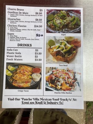 Menu photo 1 Crazy Taquitos Industry, TX