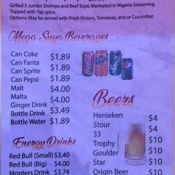 Mega Suya Bar & Grill - Mega Suya menu