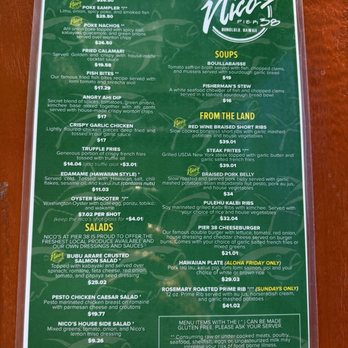Nico's Pier 38 - Menu - Seafood Near Me - Honolulu, Hawaii Nico's Pier 38 - Menu - Seafood Near Me - Honolulu, Hawaii