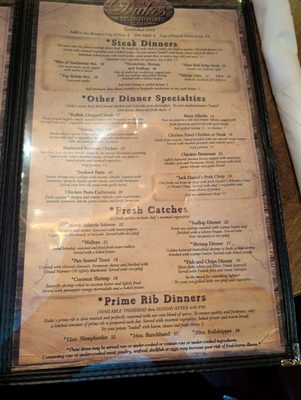 Menu photo 4 Duke's Steakhouse Castle Pines, CO