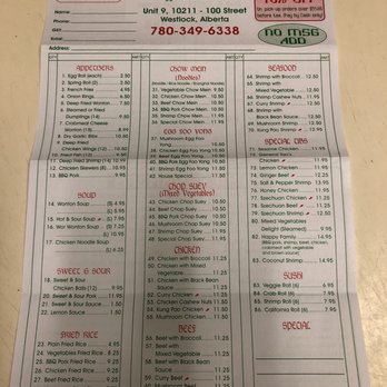 Panda King - the menu for the restaurant - Sushi Bars Near Me - Westlock, Alberta Panda King - the menu for the restaurant - Sushi Bars Near Me - Westlock, Alberta