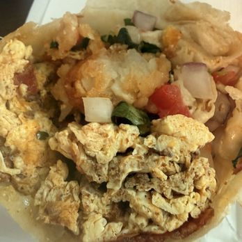 Tacos Don Chai - Breakfast burrito (egg, bacon, chorizo, pico, onions, potatoes, cilantro) - Breakfast & Brunch Near Me - Martinez, California Tacos Don Chai - Breakfast burrito (egg, bacon, chorizo, pico, onions, potatoes, cilantro) - Breakfast & Brunch Near Me - Martinez, California
