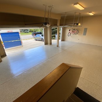 Specialty Poxy Coatings - The finish is Bone and Tan chip if I remember correctly. - Flooring Near Me - Lakewood, Colorado Specialty Poxy Coatings - The finish is Bone and Tan chip if I remember correctly. - Flooring Near Me - Lakewood, Colorado