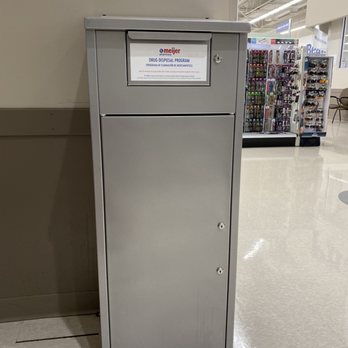 Meijer - Drug disposal bin located at the pharmacy area. - Grocery Near Me - Utica, Michigan Meijer - Drug disposal bin located at the pharmacy area. - Grocery Near Me - Utica, Michigan