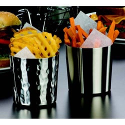 Central Restaurant Products - Stainless steel hammered fry cups, great add for a food display!