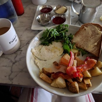Hillside Farmacy - Our eggs, toast, bacon, wedges, and coffee. All was quite good. - New American Near Me - Austin, Texas