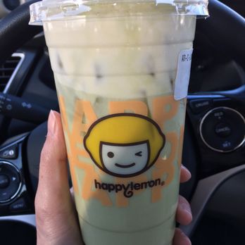 Happy Lemon - Matcha latte with regular salted cheese - Bubble Tea Near Me - San Jose, California