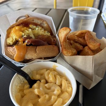 Eggbred - Bacon, egg, and cheese Sandwich. Mac n cheese. Potato Wedges. Phenomenal. - Breakfast & Brunch Near Me - Chino Hills, California Eggbred - Bacon, egg, and cheese Sandwich. Mac n cheese. Potato Wedges. Phenomenal. - Breakfast & Brunch Near Me - Chino Hills, California