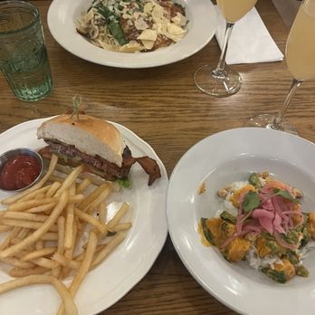 Heather's - Burger and curry special (pasta in back). Tried each of these and all were solid. My favorite still remains the salmon BLT! - Coffee & Tea Near Me - Minneapolis, Minnesota