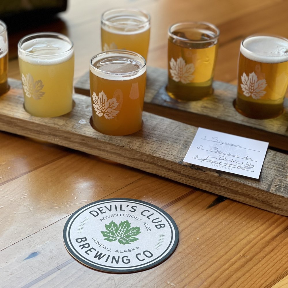 Devil's Club Brewing - Beer sampler - Brewpubs Near Me - Juneau, Alaska Devil's Club Brewing - Beer sampler - Brewpubs Near Me - Juneau, Alaska