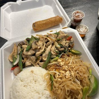 Thai Season - Pad Thai with Chicken Stir Fry Combo - Thai Near Me - Clovis, California Thai Season - Pad Thai with Chicken Stir Fry Combo - Thai Near Me - Clovis, California