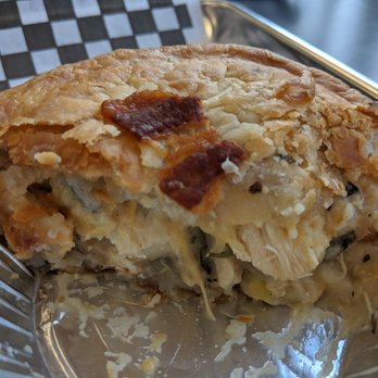 The Pie Commission - The chicken cheddar bacon mash pie is stuffed with yumminess, including mushrooms - Fast Food Near Me - Toronto, Ontario The Pie Commission - The chicken cheddar bacon mash pie is stuffed with yumminess, including mushrooms - Fast Food Near Me - Toronto, Ontario