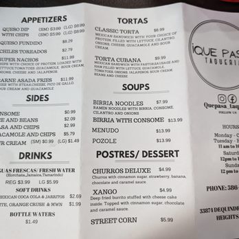 Que Pasa Taqueria - Menu (Jun 2024) - Tacos Near Me - Sterling Heights, Michigan Que Pasa Taqueria - Menu (Jun 2024) - Tacos Near Me - Sterling Heights, Michigan